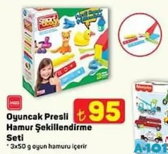 MGS OYUNCAK PRESLİ HAMUR ŞEKİLLENDİRME SETİ 3X50 G fiyat ve kampanya bilgisi
